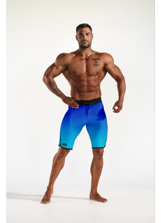 Men's Physique Shorts - Gradient Blue (full borders)